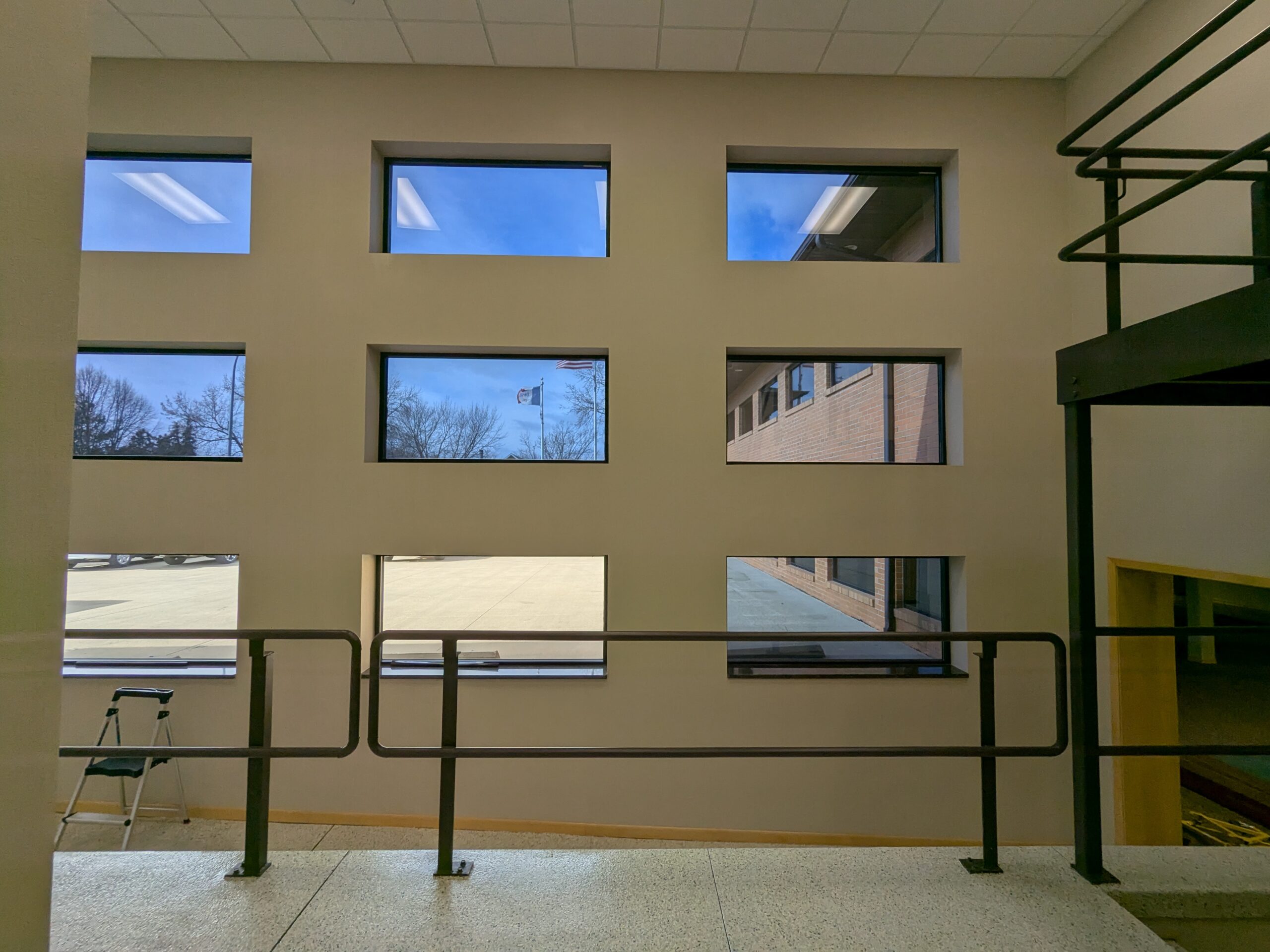 Office interior with mirrored window film at WIATEL in Lawton, Iowa