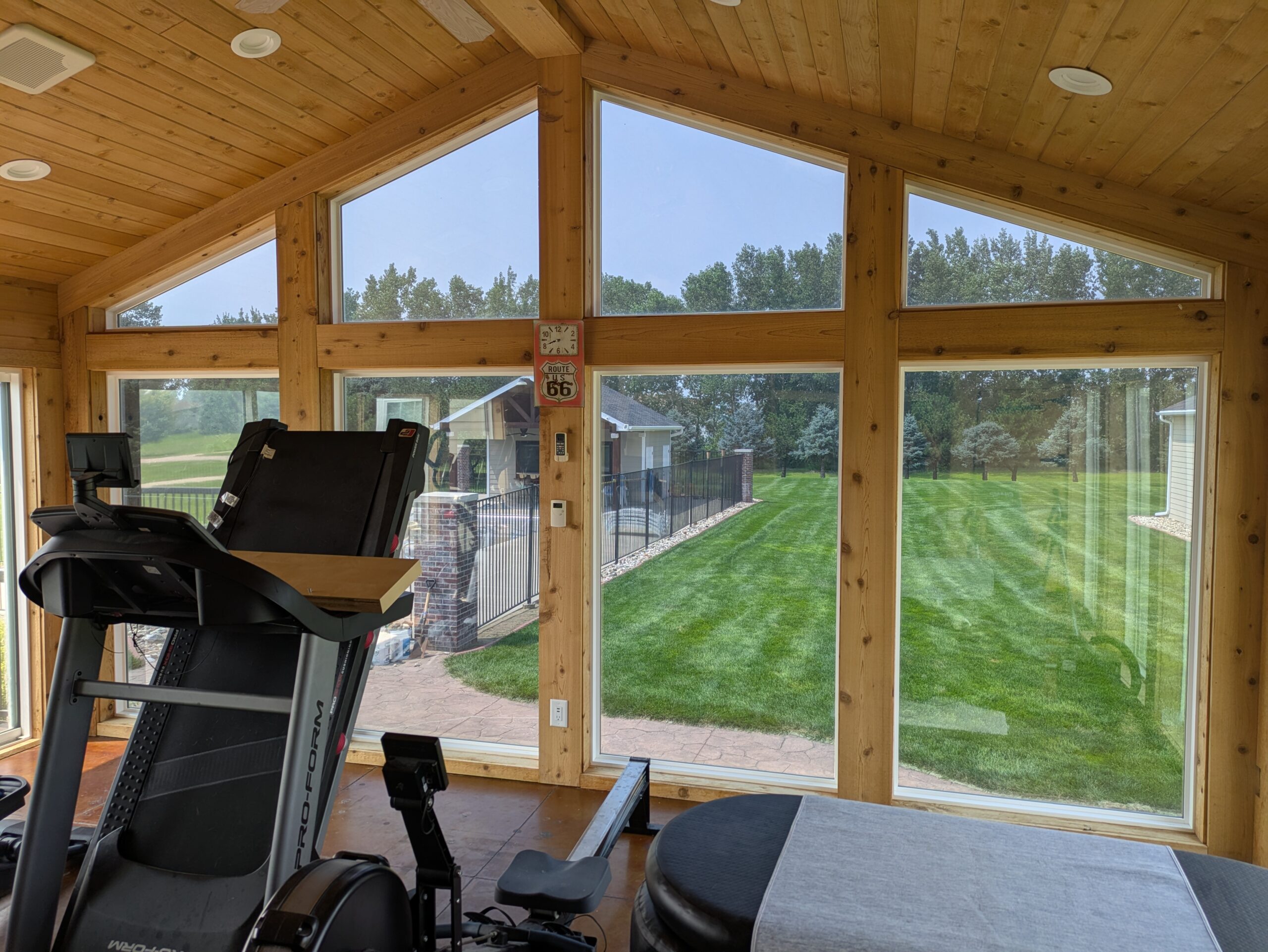 Sunroom with tall gabled windows in Jefferson, South Dakota