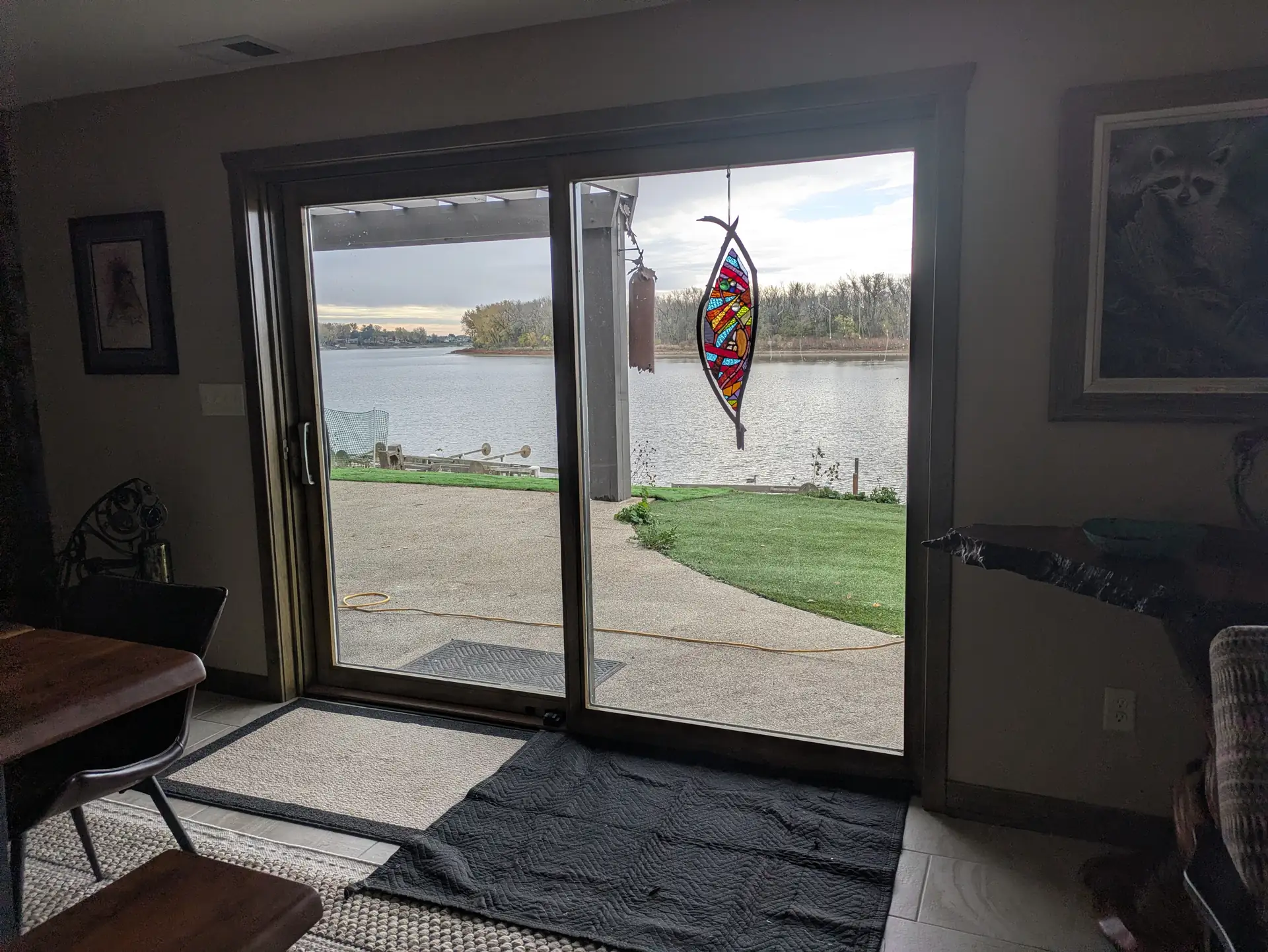 Lake home windows with glare control window film installed by Window Films Co. (interior)