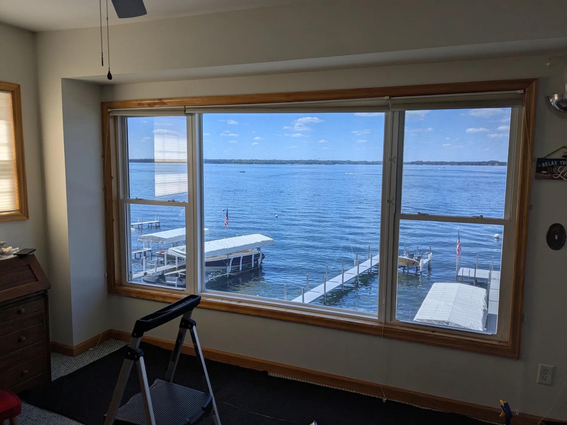 Lake home windows with Vista V14 heat control film in Arnolds Park (interior)