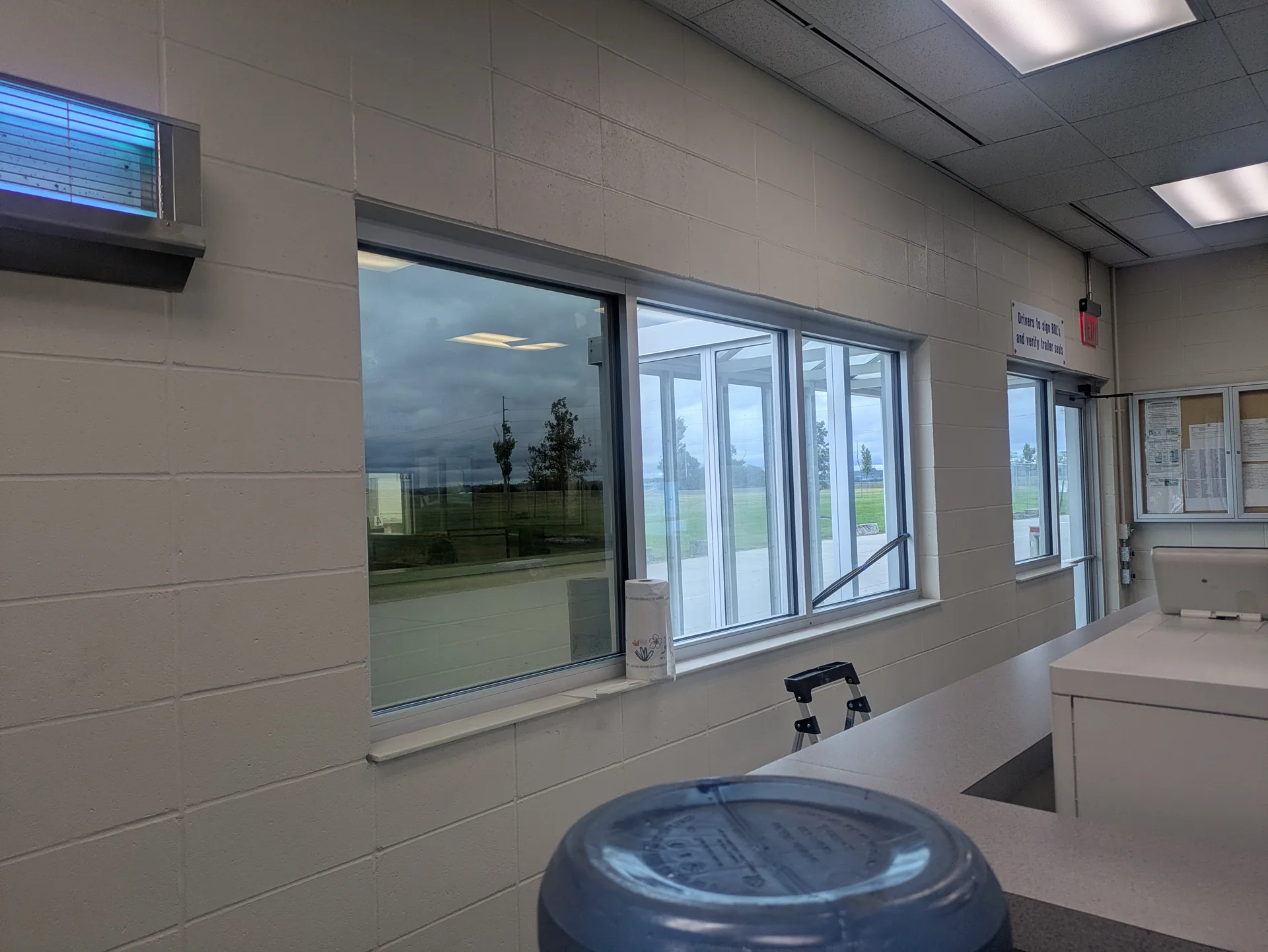 Food plant security office windows with privacy and heat control film in Dakota City (interior)