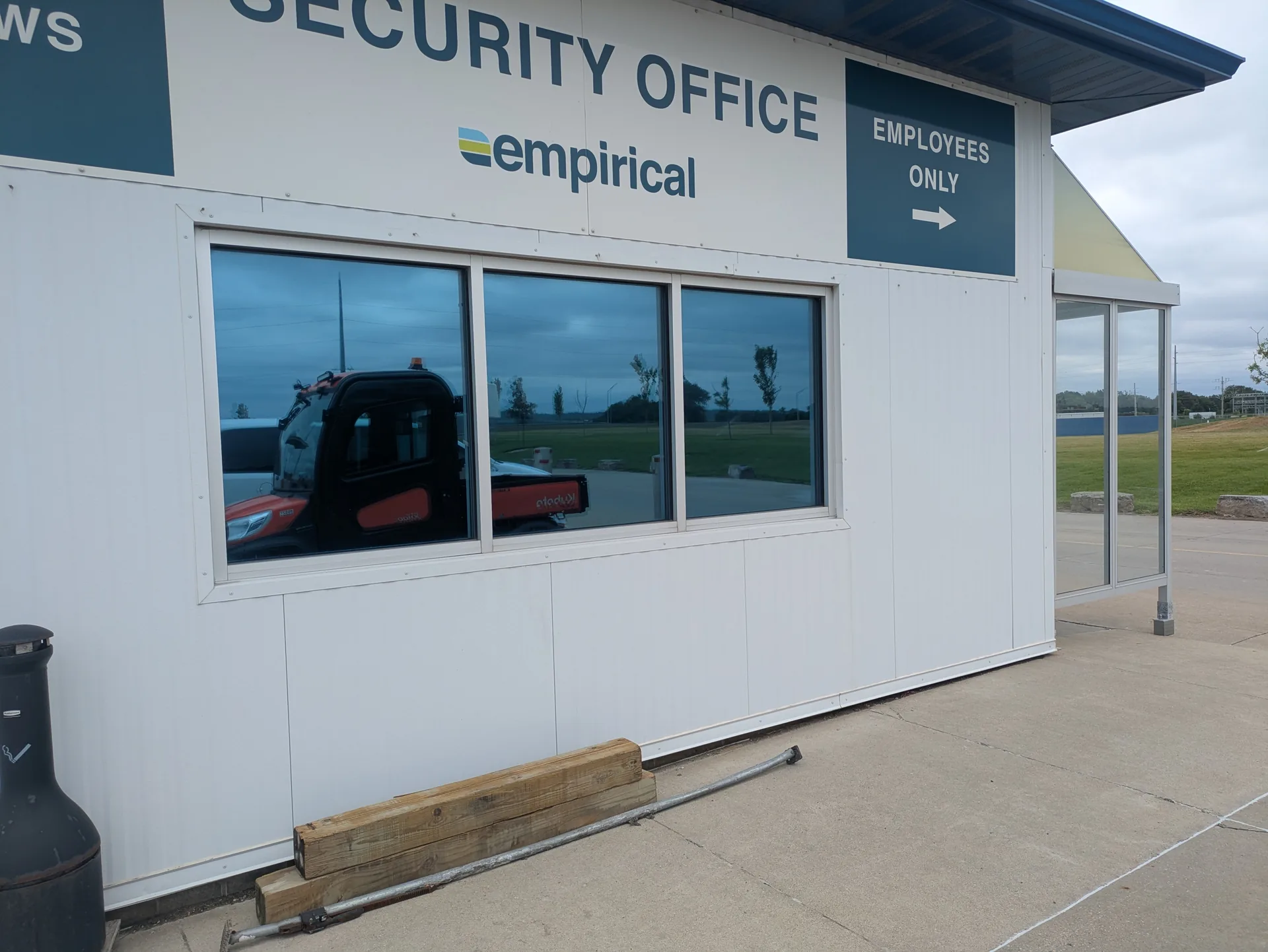 Food plant security office windows with privacy and heat control film in Dakota City (exterior)